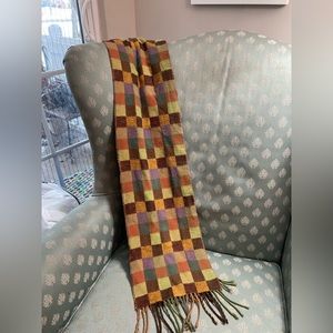 London Fog Colorblock Cashmink Fringed Scarf 9” x 80”